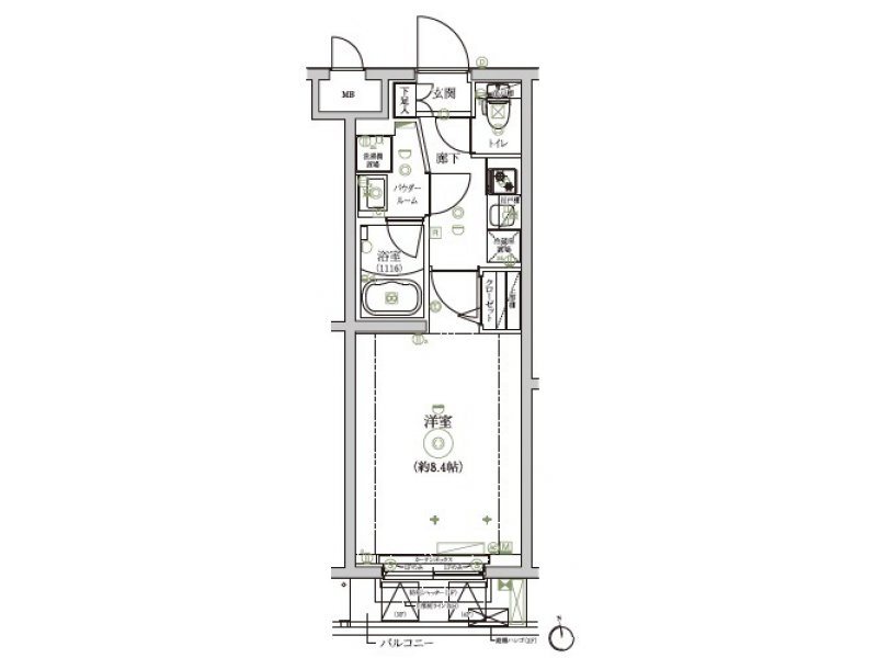 이케지리오하시 1K 매물 사진 1