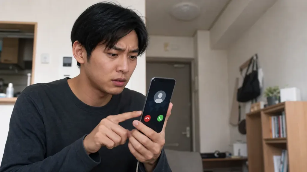 국제전화 표시를 보고 통화를 끊으려는 사람