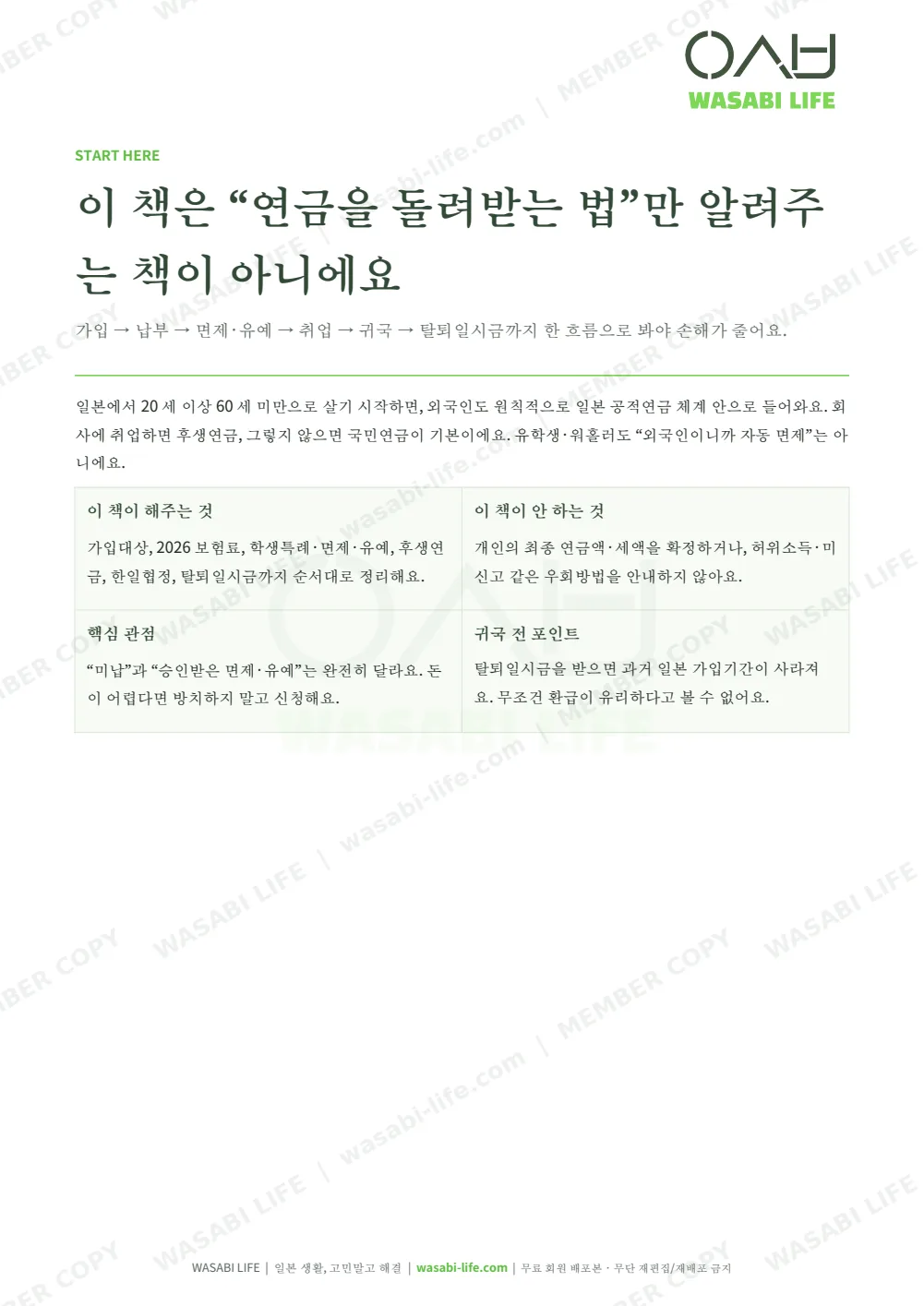 일본 연금·면제·탈퇴일시금 완전정복 2026 2쪽 미리보기