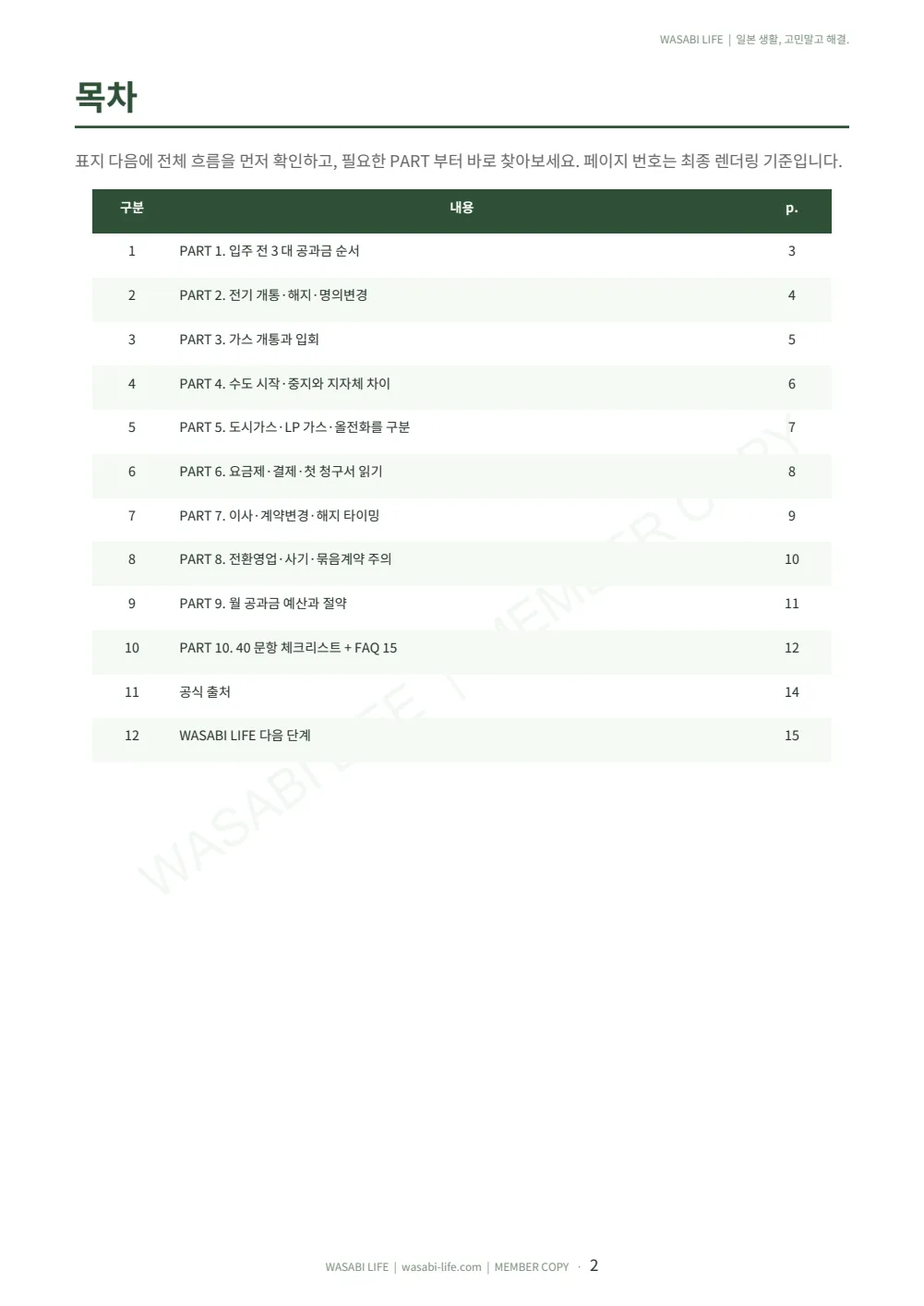 일본 전기·가스·수도 개통과 계약변경 2026 2쪽 미리보기